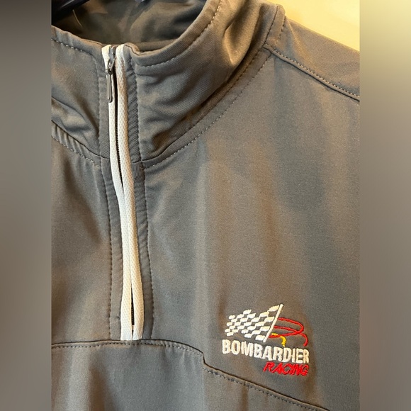 Gray short sleeve Bombardier Racing shirt. Size Medium - Picture 9 of 15